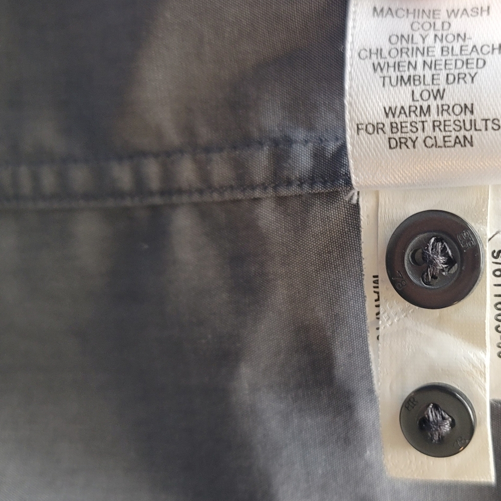 Banana Republic Poplin Dress Shirt Slim Fit, Gray, Size L (16 -16 1/2) - Picture 5 of 7